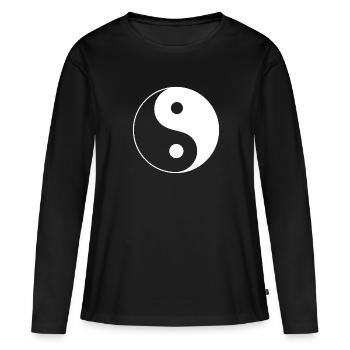 Yin Yang - T-shirt manches longues Premium bio Femme - noir - Devant - Julia (174cm)