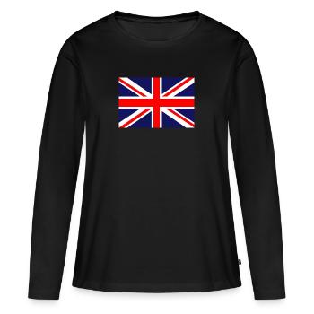 Grande-Bretagne drapeau britannique drapeau - T-shirt manches longues Premium bio Femme - noir - Devant - Julia (174cm)
