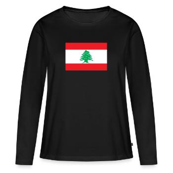 Liban drapeau libanais drapeau - T-shirt manches longues Premium bio Femme - noir - Devant - Julia (174cm)