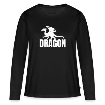 Dragon Typography - Women's Premium Organic Long Sleeve Shirt - black - Front - Julia (174cm)