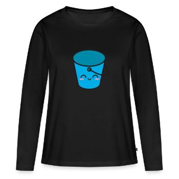 Niedlich Eimer Haushalt - Frauen Premium Bio Langarmshirt - Schwarz - Vorne - Julia (174cm)