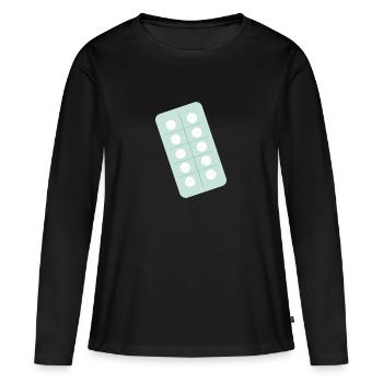Tabletten Apotheke Verpackung Gesundheit - Frauen Premium Bio Langarmshirt - Schwarz - Vorne - Julia (174cm)