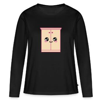 Armoire Kawaii Mignon - T-shirt manches longues Premium bio Femme - noir - Devant - Julia (174cm)