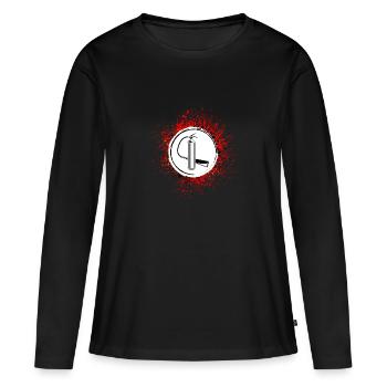 Symbole de l’extincteur : brigade d’incendie - T-shirt manches longues Premium bio Femme - noir - Devant - Julia (174cm)