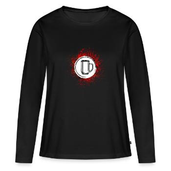 verre à bière chope de bière Cheers - T-shirt manches longues Premium bio Femme - noir - Devant - Julia (174cm)