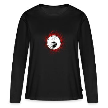 Planète Terre - T-shirt manches longues Premium bio Femme - noir - Devant - Julia (174cm)