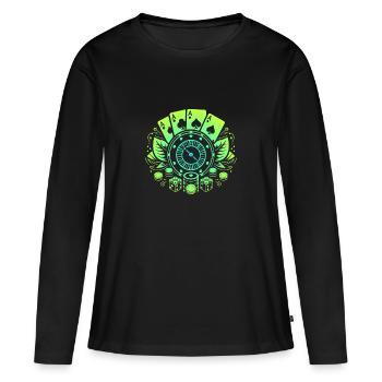 Poker, Poker, Joueur de Poker - T-shirt manches longues Premium bio Femme - noir - Devant - Julia (174cm)