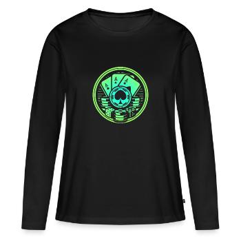 Pokern - Frauen Premium Bio Langarmshirt - Schwarz - Vorne - Julia (174cm)