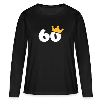 60 couronne 60 anniversaire 60 ans - T-shirt manches longues Premium bio Femme - noir - Devant - Julia (174cm)