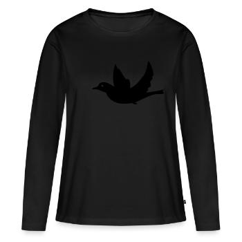 Black Bird Crow Free Fly Feather Air - Women's Premium Organic Long Sleeve Shirt - black - Front - Julia (174cm)