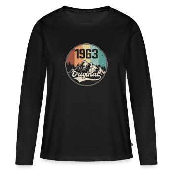 Original 1963 Geburtstagsgeschenk - 1963 - Frauen Premium Bio Langarmshirt - Schwarz - Vorne - Julia (174cm)