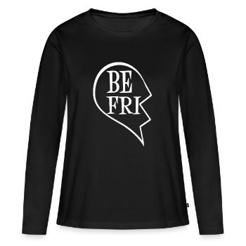 Amitié - T-shirt manches longues Premium bio Femme - noir - Devant - Julia (174cm)