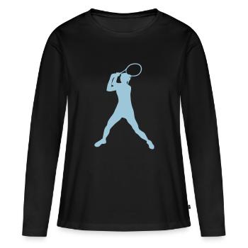 tennis, joueur de tennis - T-shirt manches longues Premium bio Femme - noir - Devant - Julia (174cm)