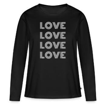 Amour amour amour amour - T-shirt manches longues Premium bio Femme - noir - Devant - Julia (174cm)