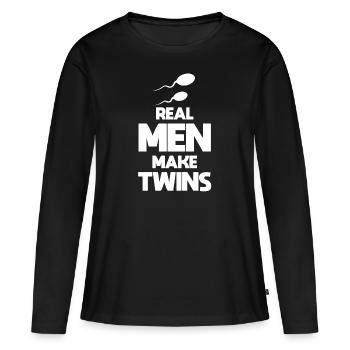 Twin devient père - T-shirt manches longues Premium bio Femme - noir - Devant - Julia (174cm)