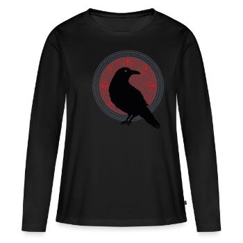 Raven Nordic Mythology Celts Gift - Women's Premium Organic Long Sleeve Shirt - black - Front - Julia (174cm)