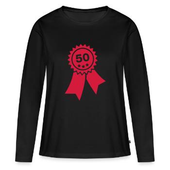 abzeichen_50___f1 - T-shirt manches longues Premium bio Femme - noir - Devant - Julia (174cm)