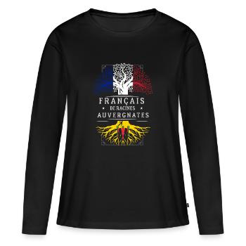 Racines Auvergnates - T-shirt manches longues Premium bio Femme - noir - Devant - Julia (174cm)