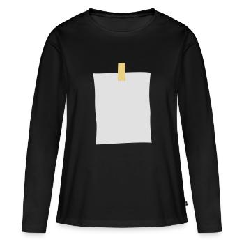 post_it_note - Frauen Premium Bio Langarmshirt - Schwarz - Vorne - Julia (174cm)