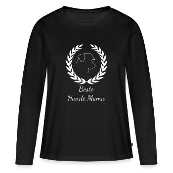 Meilleur chien Maman - T-shirt manches longues Premium bio Femme - noir - Devant - Julia (174cm)