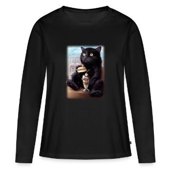 CAESAR 2019 - Frauen Premium Bio Langarmshirt - Schwarz - Vorne - Julia (174cm)