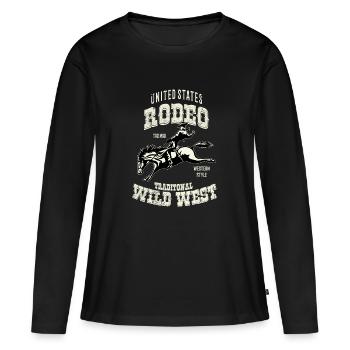 Wild West Rodeo - T-shirt manches longues Premium bio Femme - noir - Devant - Julia (174cm)
