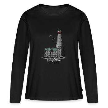 BENGTSKÄR LIGHTHOUSE Textiles marins et cadeaux - T-shirt manches longues Premium bio Femme - noir - Devant - Julia (174cm)