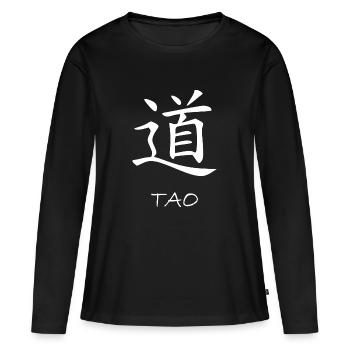 Taoïsme Dao Tao Qigong Zen Yoga Chakra - T-shirt manches longues Premium bio Femme - noir - Devant - Julia (174cm)