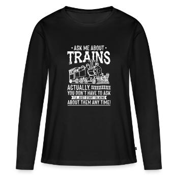 Train - Women's Premium Organic Long Sleeve Shirt - black - Front - Julia (174cm)