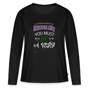 école écriture géniale déclaration cool écrire blog - T-shirt manches longues Premium bio Femme - noir - Devant - Julia (174cm)
