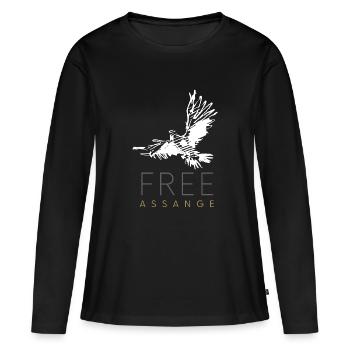 Free Assange Freiheit für Julian Assange Taube - Frauen Premium Bio Langarmshirt - Schwarz - Vorne - Julia (174cm)