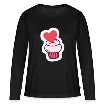 Muffin - T-shirt manches longues Premium bio Femme - noir - Devant - Julia (174cm)