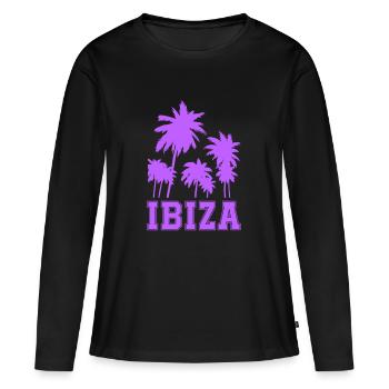 ibiza - Frauen Premium Bio Langarmshirt - Schwarz - Vorne - Julia (174cm)