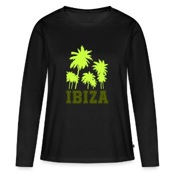 ibiza - Frauen Premium Bio Langarmshirt - Schwarz - Vorne - Julia (174cm)