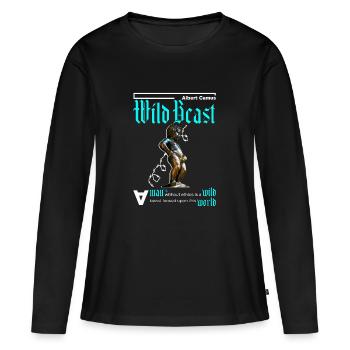 Ein Mensch ohne Ethik ist ein Tier. Blau - Frauen Premium Bio Langarmshirt - Schwarz - Vorne - Julia (174cm)