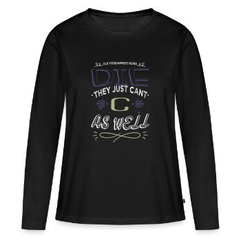Cadeau Gamer Glitch Analyst Crypter le code de piratage - T-shirt manches longues Premium bio Femme - noir - Devant - Julia (174cm)