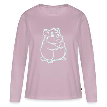Hamster Comic Animal - Women's Premium Organic Long Sleeve Shirt - dusky pink - Front - Julia (174cm)