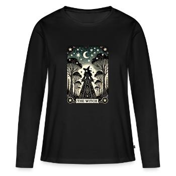 La sorcière - T-shirt manches longues Premium bio Femme - noir - Devant - Julia (174cm)