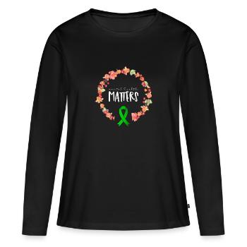 Mental Health Matters Ribbon Awareness Cadeau - T-shirt manches longues Premium bio Femme - noir - Devant - Julia (174cm)