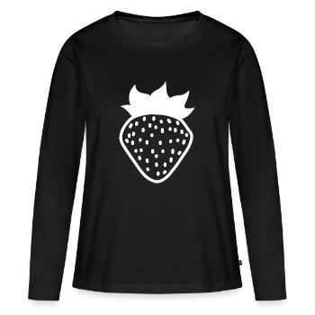 Fraise fraise - T-shirt manches longues Premium bio Femme - noir - Devant - Julia (174cm)