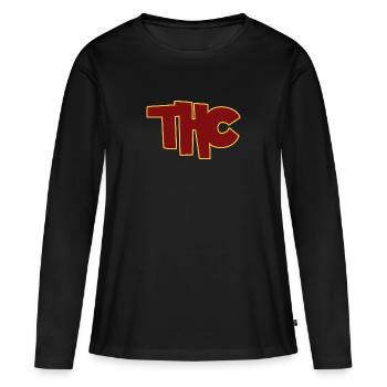 THC - T-shirt manches longues Premium bio Femme - noir - Devant - Julia (174cm)
