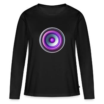 HAUT PARLEUR BOOMER - T-shirt manches longues Premium bio Femme - noir - Devant - Julia (174cm)