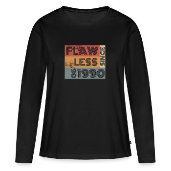 35. Birthday Flawless since 06/1990 - Women's Premium Organic Long Sleeve Shirt - black - Front - Julia (174cm)