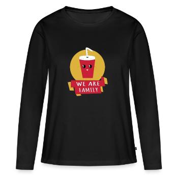 COLA - NOUS SOMMES LA FAMILLE - T-shirt manches longues Premium bio Femme - noir - Devant - Julia (174cm)
