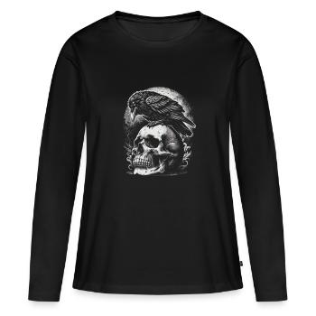 Émissaire de minuit - T-shirt manches longues Premium bio Femme - noir - Devant - Julia (174cm)
