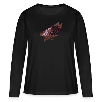 Adler Springer bordeaux - Frauen Premium Bio Langarmshirt - Schwarz - Vorne - Julia (174cm)