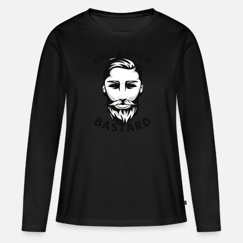 Kräftiger Bart Bastard Kräftiger Bart Bastard Insp - Frauen Premium Bio Langarmshirt - Schwarz