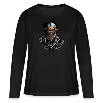 Mittelalterliche Ritterrüstung - Frauen Premium Bio Langarmshirt - Schwarz - Vorne - Julia (174cm)