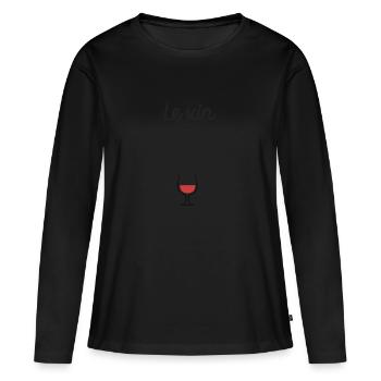 le vin s améliore avec l âge anniversaire décénie - T-shirt manches longues Premium bio Femme - noir - Devant - Julia (174cm)