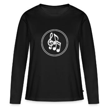 Notes de musique - T-shirt manches longues Premium bio Femme - noir - Devant - Julia (174cm)